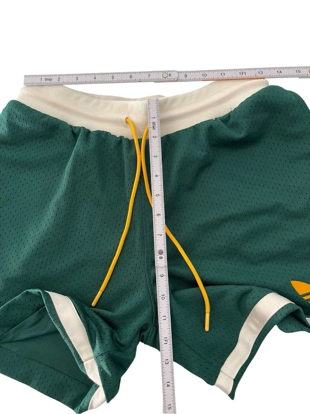 Adidas Originals OG Men’s Small Green Mesh Basketball Shorts Trefoil Retro